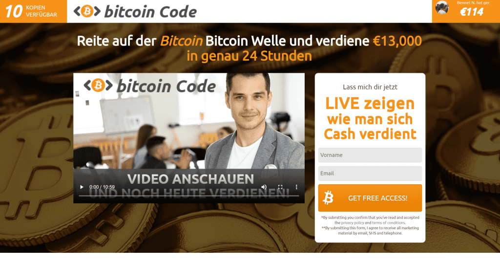 Bitcoin Code Auszahlung